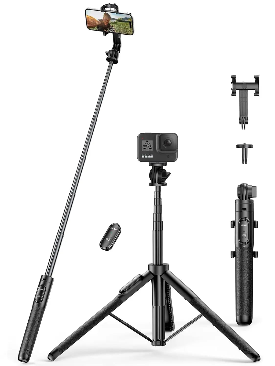 Extendable Flash 3-in-1 Selfie Stick Tripod with Bluetooth Remote