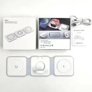 3 in 1 Magnetic Foldable MagSafe Wireless Charger for iPhone 16 to 12 Series